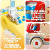 YCFUN Toy Wodden Car Truck Set, STEM Ambulance Vehicle Playsets Toys for Boys Kids Toddler Ages 3 4 5 6 7 8 Year Olds